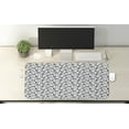 thumbnail image 2 of Abstract Computer Mouse Pad, Doodle Design of Surreal Animal Silhouettes on a Plain Background Print, Rectangle Non-Slip Rubber Mousepad X-Large, 35" x 15", Charcoal Grey White, by Ambesonne, 2 of 2