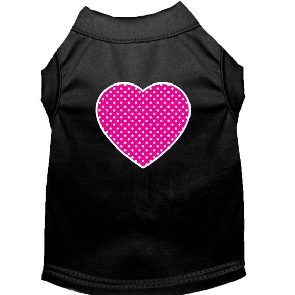 Pet Dog Cat Shirt Screen Printed, "Pink Swiss Dot Heart"