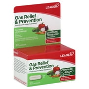 Leader Gas Relief & Prevention, 30 Capsules