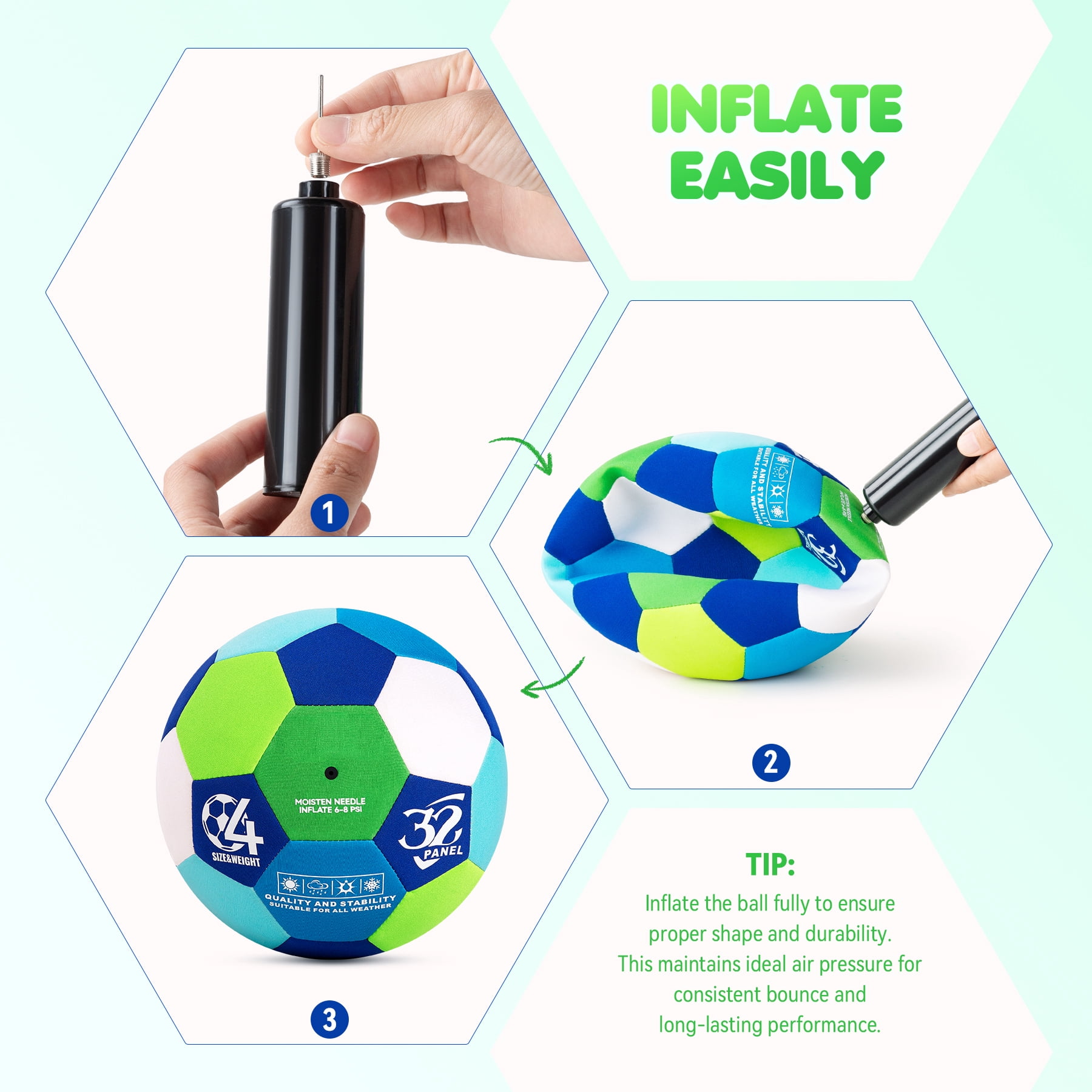 PLAYZAP Indoor Soccer Ball Size 4 – Soft, Safe & Silent Sport Toy Ball for Indoor and Yard Play – Colorful Birthday/Christmas Soccer Gift for Toddlers, Kids, Boys & Girls Ages 3-5, 5-8, 8-12