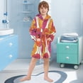 thumbnail image 5 of FORMRS Niños Bathrobe Unisex Hooded Robe Soft Plush Pajamas Sleepwear, Size 2-3T, Purple Hand Drawn Floral, 5 of 7