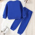 thumbnail image 6 of TOWED22 2pcs Toddler Baby Girl Boy Fall Winter Outfits Long Sleeve Crewneck Sweatshirt Tops Elastic Joggers Pants Set Cute Print Clothes Clothing(Blue,9-10 Y), 6 of 8