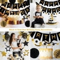 thumbnail image 4 of Decoraciones de cumpleaños meowtastic Happy Birthday en negro y dorado, 4 of 7