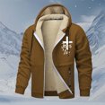 thumbnail image 2 of Men's Heavyweight Lined Windproof Zip Up Outerwear Jackets Warm Hooded Sweatshirt Multiple Colours Men Cotton Fleece Hooded Sweatshirt, 2 of 4
