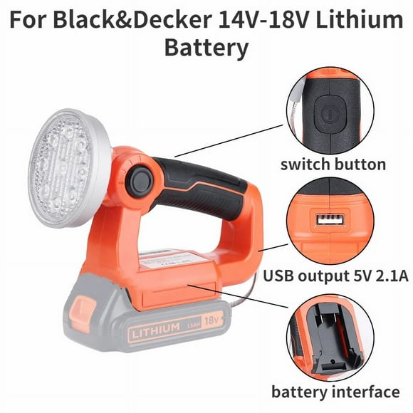 3 inch Emergency Light For Makita Milwaukee Bosch Dewalt Ryobi Craftsman Black&Decker 14.4V-18V Lithium Battery Flashlight Light