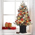thumbnail image 2 of Senfot 3 Ft Prelit Christmas Tree, Mini Xmas Tree with 78 Led Lights, Small Tabletop Artificial Christmas Tree for Indoor Outdoor Christmas Decorations, 2 of 8