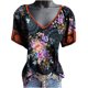 thumbnail image 4 of Blusa de manga corta con cuello en V informal para mujer a la moda, camisetas de verano Fridja hjk4412, 4 of 5
