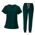 thumbnail image 1 of Milaget Ensemble de Sarrau pour Femme, Col en V, Manches Courtes, Poches, TG, 1 of 2