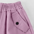 thumbnail image 6 of CPNG Girls Casual Baggy Cargo Pants Teen Girls Multi-Pocket Straight Wide Leg Athletic Pants Loose Elastic Waist Cargo Trousers(Pink,11-12 Years), 6 of 8