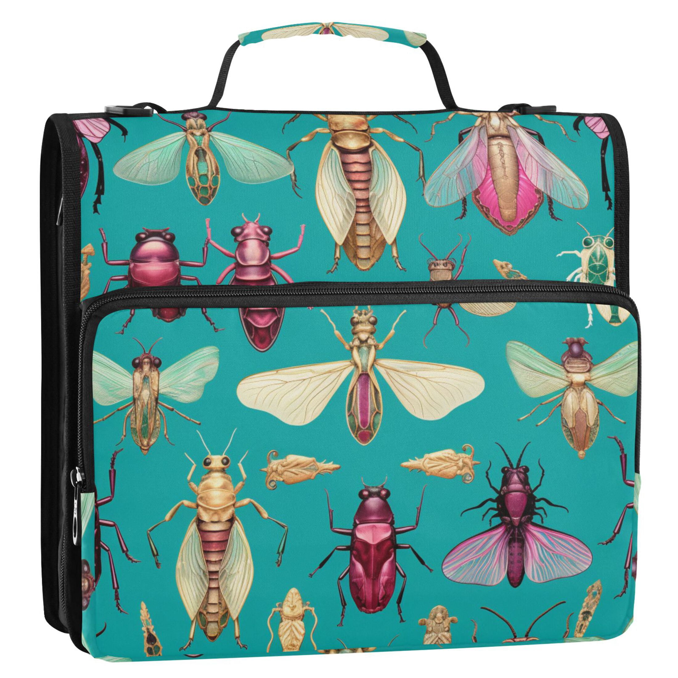 ALAZA Zipper Binder Insect 3 Ring Trapper Keeper File Folder Organizer Bag