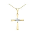 thumbnail image 1 of Collier pendentif en croix diamant 1/20 CTW en or jaune 10k avec chaîne, 1 of 2