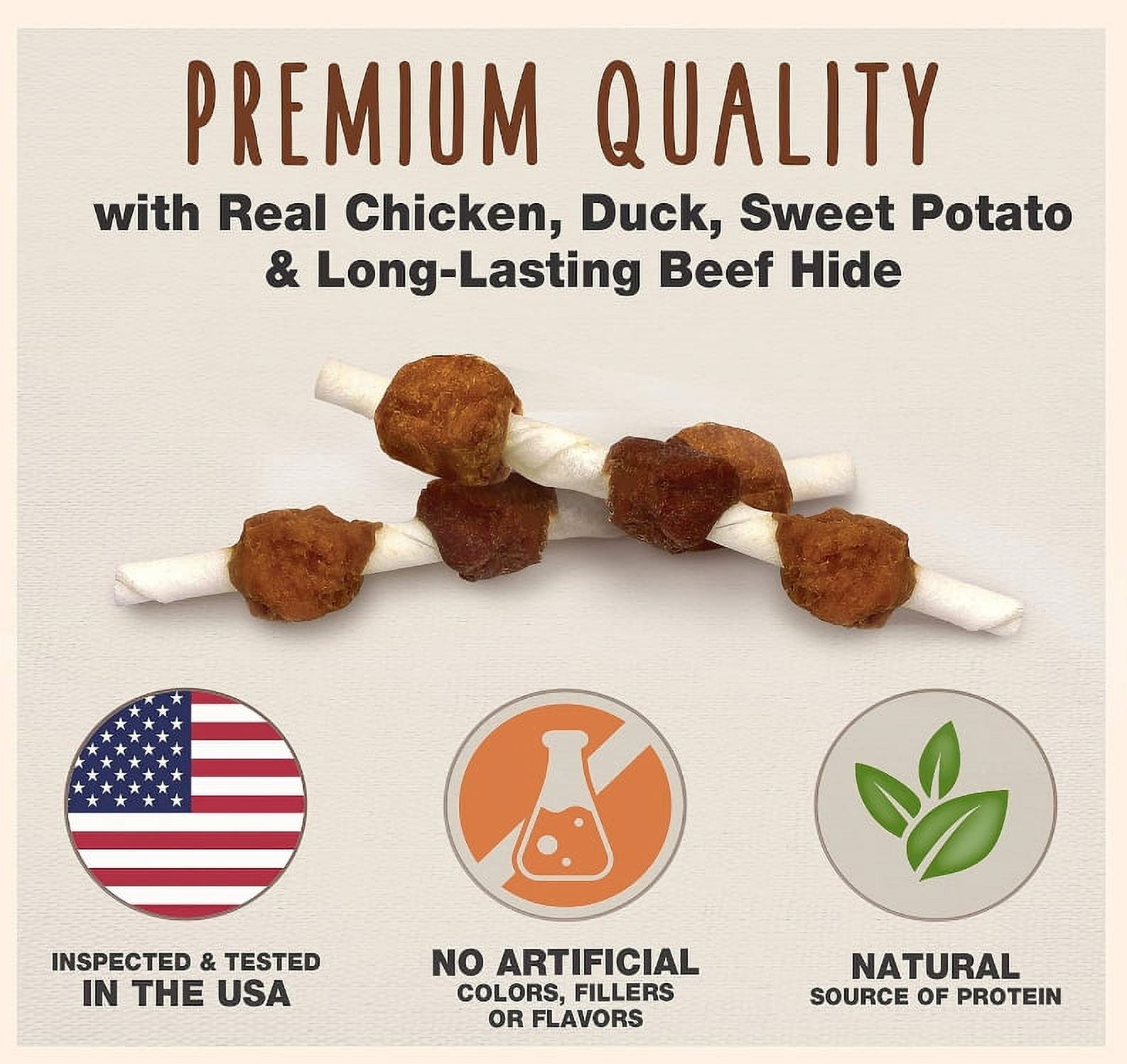 2 Pack Cadet Gourmet Beef Hide Shish Kabobs [Dog Meat and Jerky Treats, New Dog Supplies, Bulk Dog Supplies, Cadet] 8 oz (2 x 4 oz)