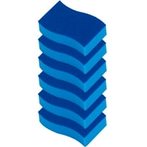 Elitra Essentials Scrubber Sponge, Non-Scratch Hydrophilic Foam Technology - Curved Grip, Dual-Sided Foam & Acrylic Grain Surface, Made in USA (Pack of 6)
