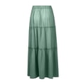thumbnail image 6 of Women's Maxi Skirt A Line Tiered Long Elastic Waist High Swing Beach, 6 of 9