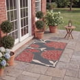 thumbnail image 4 of Safavieh Courtyard Tyson Floral Indoor/Outdoor Area Rug, Anthracite/Red, 4' x 4' Square, 4 of 16