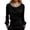 Black, variant on Lkhaha Womens Tees Tops Elegant Solid Long Sleeve Satin Finish Pearl Embellishment Workout Clothes Black L