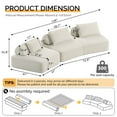 thumbnail image 3 of TesNus 139 Inch Modular Sectional Sofa Set Beige Fluffy Chenille Deep Seat 4 Seat Couch for Living Room Office, 3 of 9