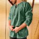 thumbnail image 2 of Camisa hippie de manga larga/corta para hombre, con cordones góticos, traje de lino, camisa retro medieval, 2 of 5