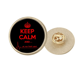 thumbnail image 1 of Broche de oro metálico circular Citar a Keep Calm Rojo Negro, 1 of 3