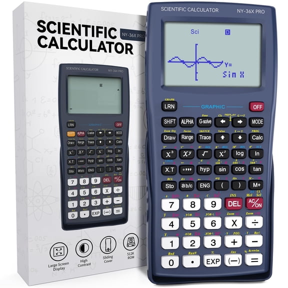 NEWYES Scientific Calculator with Graphing Function, 36X Pro Graphic Science Calculator for Middle and High School Supplies (Blue)