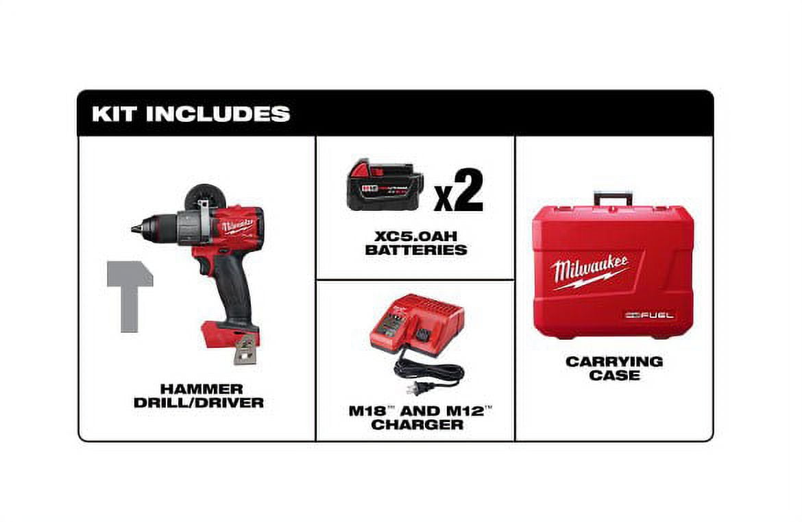 Milwaukee M18 18-Volt Lithium-Ion 1/2 in. Cordless Hammer Drill (Bare Tool  Only) : : Home Improvement