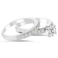 thumbnail image 2 of Pompeii 1 carat Genuine Diamond Engagement Matching Wedding Ring Set 14K White Gold, 2 of 3