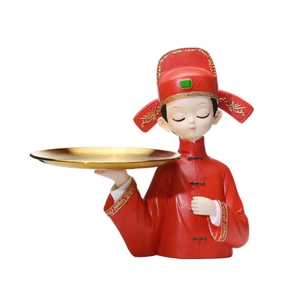 7/5000 Piezas Estatuas de almacenamiento de llaves para porche Acentos decorativos Escultura moderna 24x24cm con sombrero