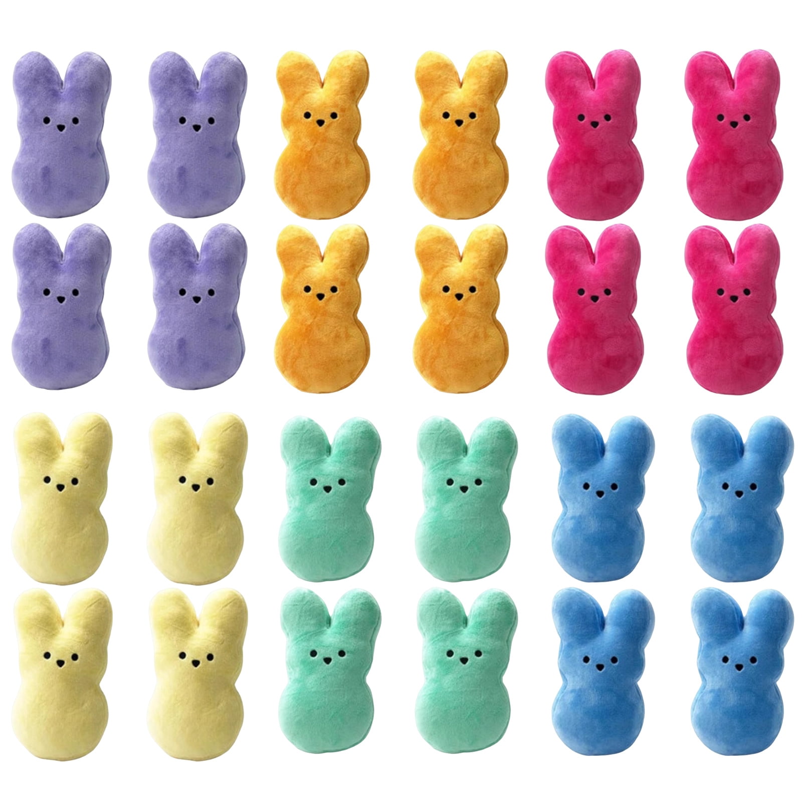 24Pcs Easter Bunny Plush Toys, Easter Basket Stuffers Toys for Kids, Cute Easter Bunny Stuffed Animals Plushie, Easter Party Favors Gift for Girls Boys - 5.9 inch