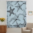 thumbnail image 3 of Teal Blue Starfish Sheer Curtains 45 Inches Long, Coastal Ocean Summer Sea Nautical Light Filering Curtains, Breathable Simi Curtain Privacy Drapes for Kitchen Bathroom Small Window Treatment, 3 of 9
