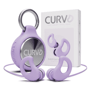 CURVD Silicone Earplugs + Travel Case Clip + Lanyard Bundle, Ear Plugs for Sleeping, Noise Cancelling, Reusable Earplugs for Sleep, Concerts, Noise Sensitivity, Work, & Hearing Protection (Purple)