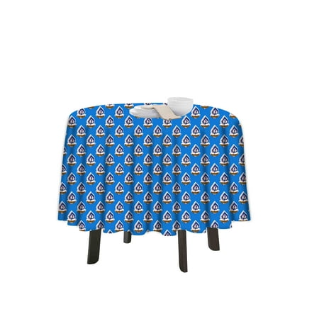 

eloria Leaves Printed Round Table Cloth Resistant Washable Decorative Table Cover for Dining Table