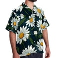 thumbnail image 2 of Daisy Men's Spread Collar Poplin Beach Shirts - Casual Printed Button Down Short Sleeve Summer Tops for Unisex, 2 of 6