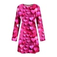 thumbnail image 4 of Ltctricy Valentine's Day Dresses for Women Lounge Long Sleeve A-Line Beach Dress Casual Fashion Crewneck Flowy Dress, 4 of 5