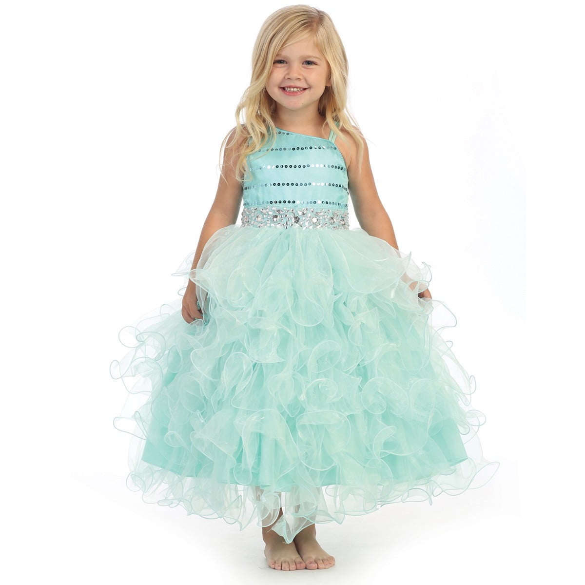 aqua flower girl dresses