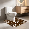 Bawilom Flocked Bow U-Shaped Toilet Rug Set Soft Absorbent Quickly Dry ...