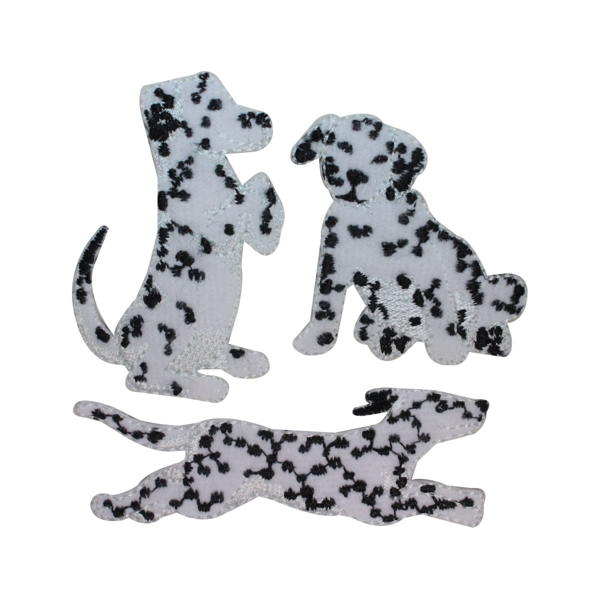 ID 2851ABC Set of 3 Fluffy Dalmatian Patches Dog Embroidered Iron On ...