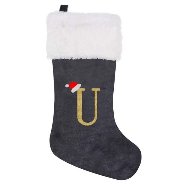 Calcetín navideño con patas de Papá Noel en 3D | Decoración festiva con motivos de árboles y copos de nieve | Bolsa de regalo colgante de 43 x 19 cm para tarjetas, dulces y pequeños regalos