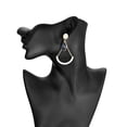 thumbnail image 4 of Pendientes colgantes geométricos redondos con circonita azul para mujer, 4 of 8