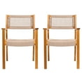 thumbnail image 5 of Brown Wood Dining Chairs With Braided Rope Back - Of 2 For A Comfortable Sit Chair (2 Chairs) Structure Stability, 5 of 7