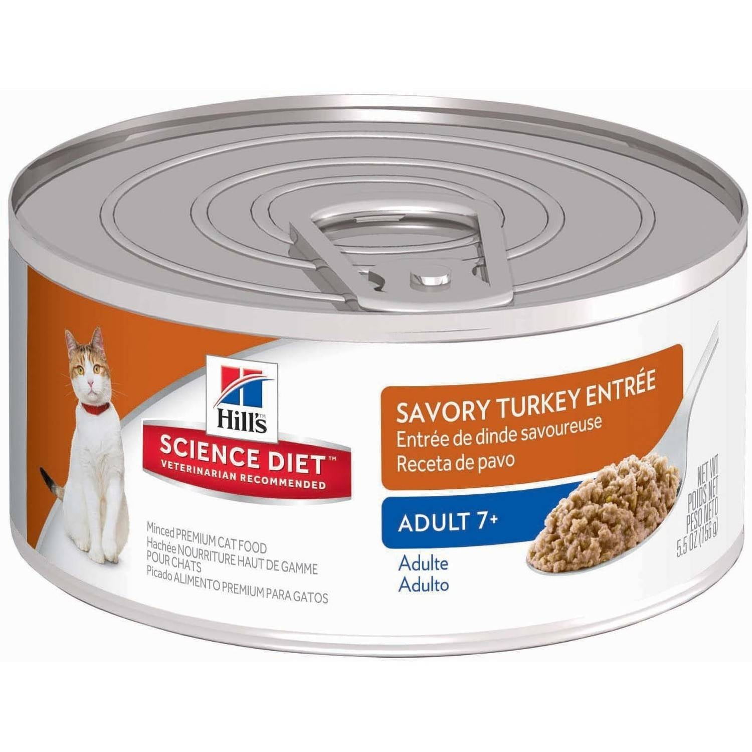 (4 Pack) Hills Science Diet Adult Savory Turkey Entree Minced Premium