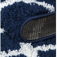 thumbnail image 5 of Lapis Vienna 3x5 Geometric Shaggy Area Rug in Dark Blue White, 5 of 6