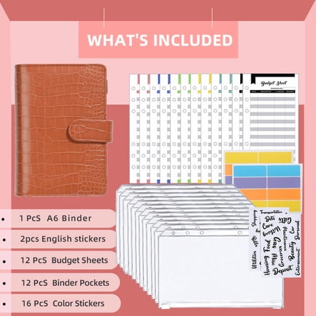 Clairlio Budget Binder Kits - A6 Binder Planner Money Saving Binder for ...