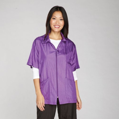 My Poochie's Paradise Violet Zip Front Jackets Barbers Stylists & Groomers Resists Water Stain Hair (Medium)