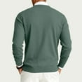 thumbnail image 4 of Huankd Mens Crew Neck Sweaters Long Sleeve Lightweight Knit Dress Pullover Sweaters Dark Green M, 4 of 7