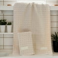 thumbnail image 3 of REGALWOVEN Waffle Hand Towels for Bathroom 2 Pack, Cotton Soft Absorbent Towel for Face Spa Bath Gym Kitchen Grey 13" x 29", 3 of 4