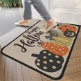 thumbnail image 4 of Halloween Pumpkin Front Door Mat Anti Slip Horror Pumpkin Ghost Doormat Plain Outdoor Inside Floor Rugs Crystal Velvet 30x17 Inches, 4 of 7