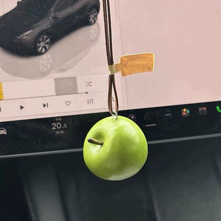 SharkTRUE Red Apples Car Ornament Fake Lifelike Red Fruit Shaped Car Rearview Mirror Accessories Cute Hanging Decor Gift for Home Office Auto Symbolising Health and Safety