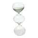 thumbnail image 2 of Decoración de cristal de arena de tres niveles, adorno de cristal de hora pequeña, adorno decorativo de escritorio de uso versátil para dormitorio y Arena gris, 2 of 8
