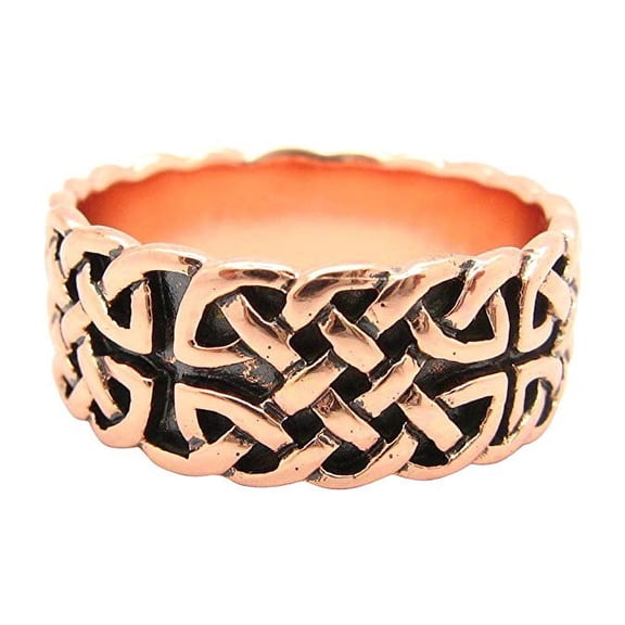 Solid copper Celtic Knot band ring CTR042 -5/16 of an inch wide. Sizes 4 thru 15.