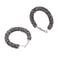 thumbnail image 3 of Aretes de aro jinwen Pendientes de diamantes de imitación gris, 3 of 7